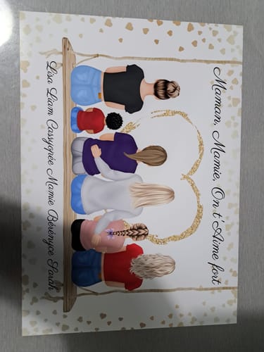 Customer photo review of Affiche Personnalisée - Mamie et Petits-enfants