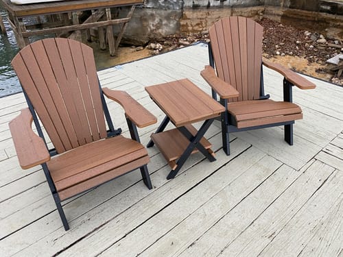 Customer photo review of DuraWeather Poly® King Size Folding Adirondack Chair - Exclusive Wood Grain Poly-resin