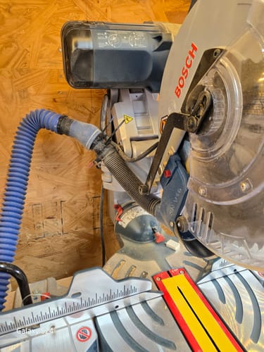 Customer photo review of Bosch Axial Glide Miter Saw Dust Chute (Gen II)