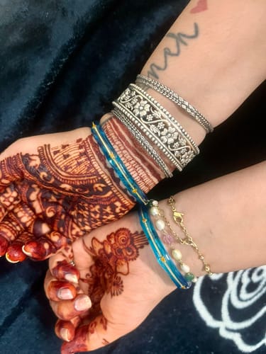 Customer photo review of "Sapphire Elegance - Blue Shringar"