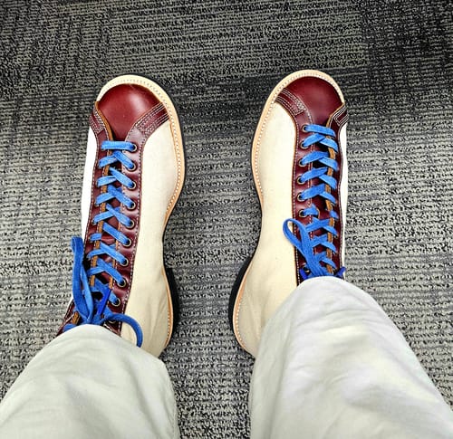 Customer photo review of Vintage Boxing Boot - luosjiet®boots - Wine TeaCore OTA Cowhide + 16oz Canvas