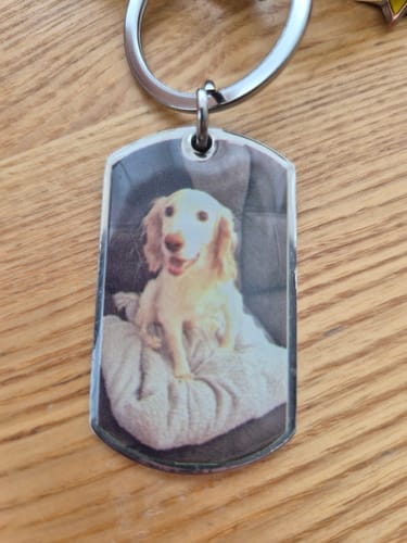 Customer photo review of Personalized Pet Keychain
