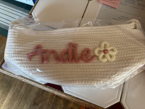 Lori B. review of Baby Knits™ Personalized Knitted Basket image 1 out of 1