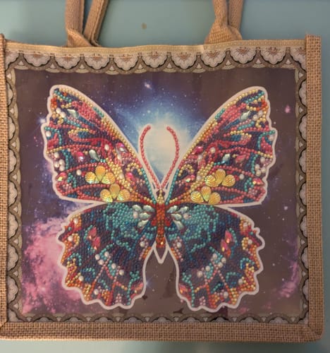 Customer photo review of Crystal Art Interchangeable Panel Jute Bag