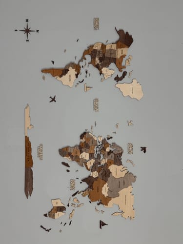 Customer photo review of 3D Wooden World Map Multicolor