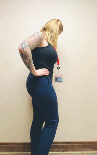 Customer photo review of Work Hard Play Hard Trousers - Navy | MT LUXE