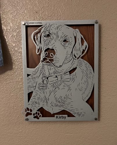Customer photo review of Custom Pet Metal Portrait