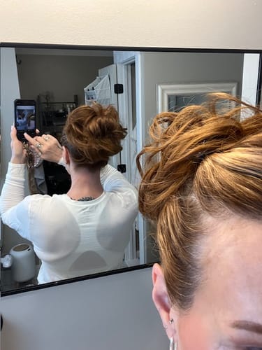 Customer photo review of Top Knot Messy Bun Ponytail Holder Hair Extension - 2.0 Oversized