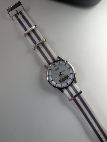 Customer photo review of White Bond Nylon Watch Strap