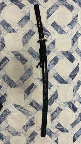 Customer photo review of Shadow Dragon Katana (Golden Dragon Engraved Tsuba)