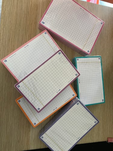 Avis photo d'un client sur Flashcards FLASH 2.0 OXFORD # 80 cartes 7,5 x 12,5 cm - petits carreaux