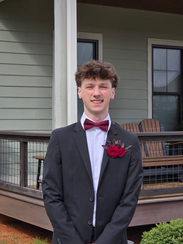 Customer photo review of Cabernet Bow Tie- Wine Cotton Bowtie