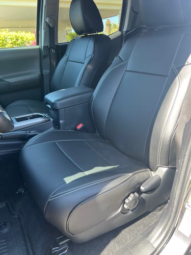 Customer photo review of 2016-23 Toyota Tacoma Custom Leather Seat Covers