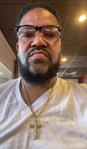 Customer photo review of No Fade 14k Gold-Plated Cuban Figaro Chain with Jesus Christ Crucifix