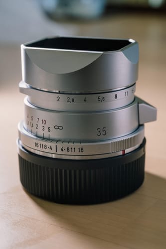 Customer photo review of Square Lens Hood Set for Voigtlander Ultron 35mm (Silver Aluminum)