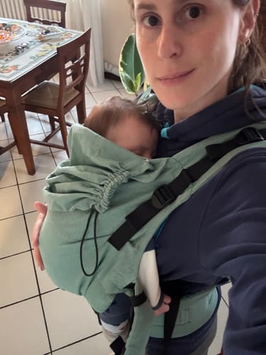 Customer photo review of Marsupio kinder hop GROW Cotone di Fascia tinta unita