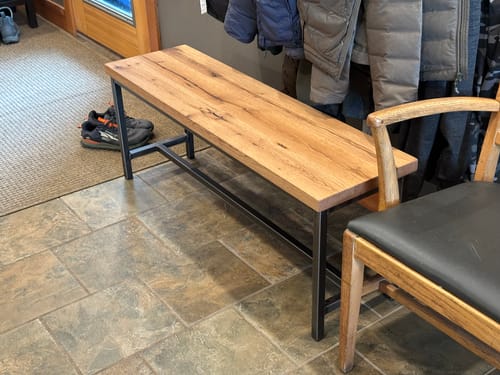Customer photo review of Stoic Industrial Wood Bench