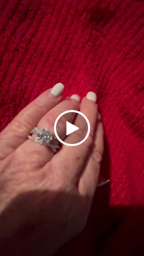 Customer video review of Triple Row Criss-Cross Moissanite Pave Engagement Ring