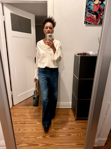 Customer photo review of Wide-Leg Jeans Blue