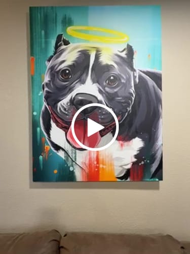 Customer video review of Custom Pet Portrait - Abstract Style
