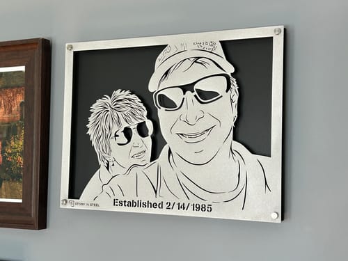 Customer photo review of Wedding Anniversary Metal Portrait