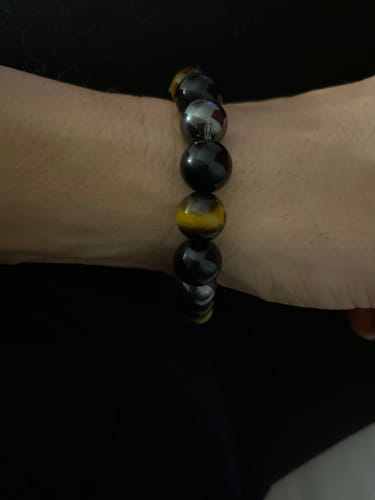 Customer photo review of DREIFACHER SCHÜTZER Tigerauge - Hämatit - Schwarzer Obsidian