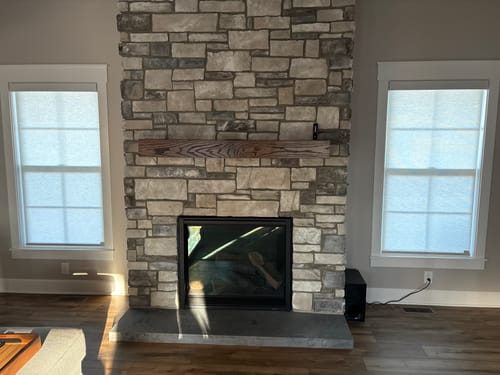 Customer photo review of SmartWings Motorized Light Filtering Roller Shades 70% Blackout Safari