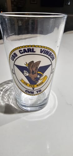 Customer photo review of USS Carl Vinson (CVN-70) Beer Pint Glass
