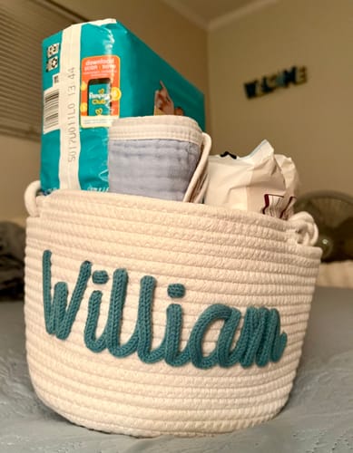 Terri H. review of Baby Knits™ Personalized Knitted Basket image 1 out of 1
