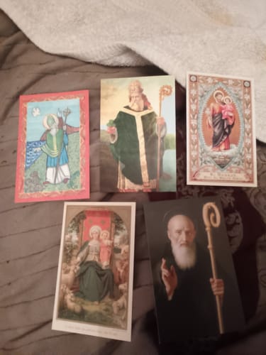 Customer photo review of Vintage Holy Cards of the Month Series -- 4 New Cards Each Month -- $2.99 + 66 cents postage