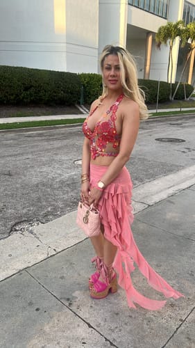Customer photo review of Sheer Ruffle Skirt