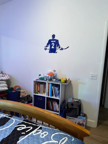 Customer photo review of Custom Hockey Player Decal