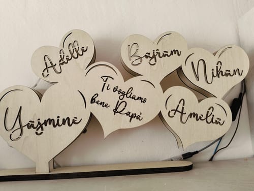 Customer photo review of Lampada Cuori Personalizzata Con Nomi Famiglia o Coppia