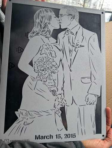 Customer photo review of Wedding Anniversary Metal Portrait