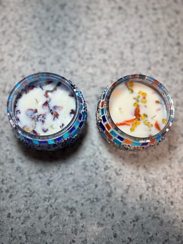 Customer photo review of Candle Making Kit with Turkish Mosaic Candle Holders