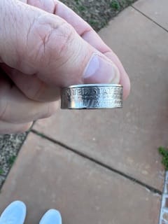 Customer photo review of Bring Your Own - Custom Silver Coin Ring