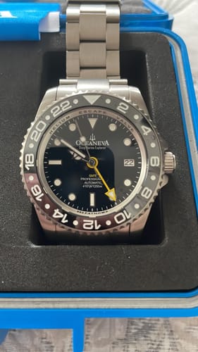 Customer photo review of Oceaneva Men's GMT TITANIUM Automatic Deep Marine Explorer 1250M Black Ceramic Bezel Watch