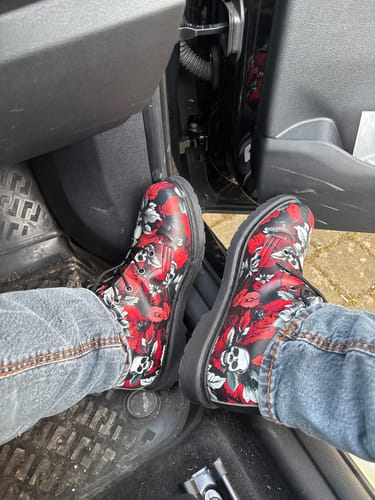 Customer photo review of BloodLeaf Boots - Vegan Leather Doc-Style Boots with Durable Stitched on Soles