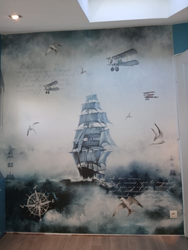 Customer photo review of Papier Peint Marin Voilier Panoramique