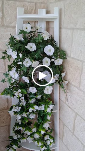 Customer video review of Hanging White Artificial Bougainvillea Plant UV Resistant 90cm