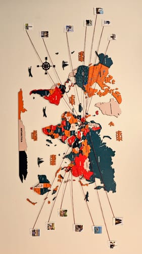Customer photo review of 3D Pine Wooden World Map for wall