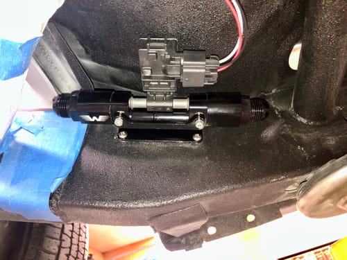 Customer photo review of Billet Flex Fuel Sensor Mount Dual Channel In Line 6, 8, 10AN Sensor Not Included