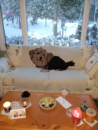 Customer photo review of Plain Dog - Custom Knitted Blanket