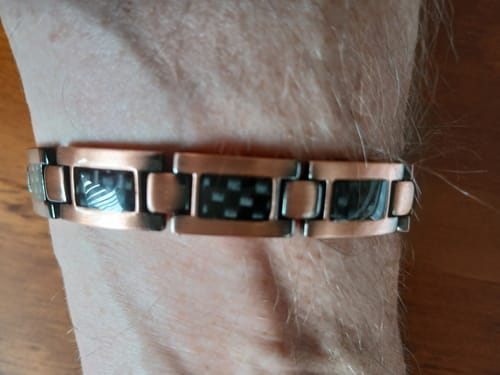 Customer photo review of Mens Double Strength Copper Magnetic Therapy Bracelet