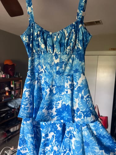 Customer photo review of Darcy Floral Maxi Dress - Blue