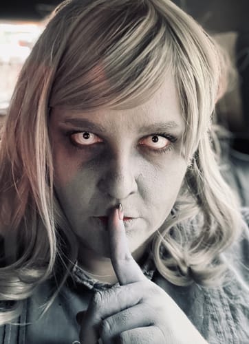 Customer photo review of PRIMAL ® Zombie I - White Colored Contact Lenses