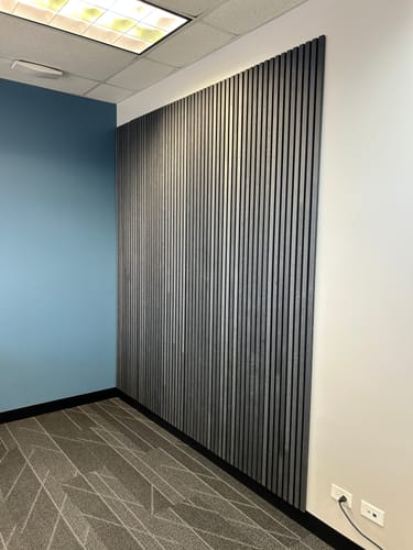 Customer photo review of Acoustic Slat Wall Panel | Black Oak | Premium 3-Sided Wood Veneer
