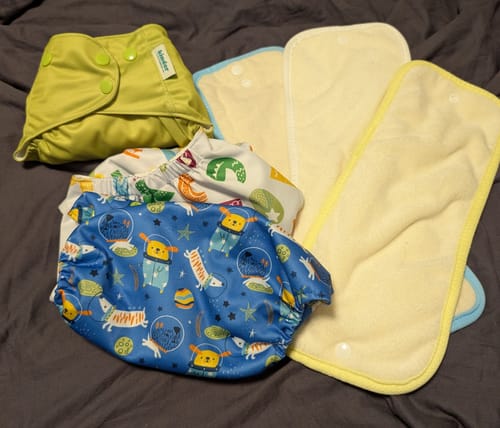 Customer photo review of New Parent Starter Bundles: Pocket Cloth Diapers with Athletic Wicking Jersey and More