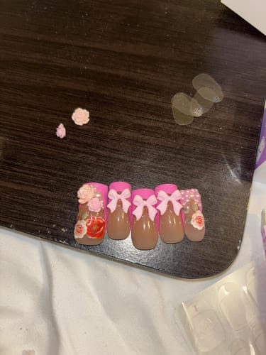 Customer photo review of XCOATTIPS® French - Long Square Pink Pastel Tips