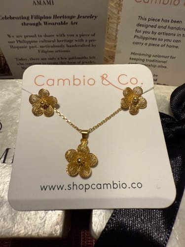 Customer photo review of Sampaguita Filigree Stud Earrings